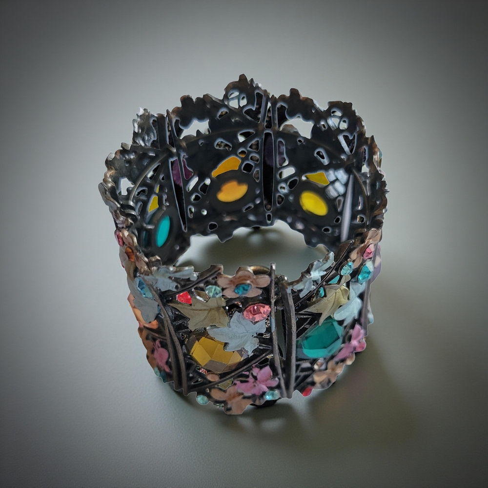 Colorful Gemstone Cuff Bracelet
